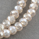 Electroplate Glass Beads Strands, AB Color Plated, Faceted Rondelle, Linen, 2.9~3.3x2mm, Hole: 0.5mm, about 145~150pcs/strand, 34~35cm, 10Strand/Set