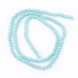 Electroplate Glass Beads Strands, Imitation Jade, AB Color Plated, Faceted, Rondelle, Mixed Color, 3.5~4x2.5~3mm, Hole: 0.5mm, about 113~115pcs/strand, 32~33cm, 10Strands/Set