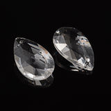 Faceted Teardrop Transparent Glass Pendants, Clear, 28x17x9mm, Hole: 1.5mm, 100pc/Set