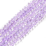 Transparent Electroplate Glass Beads Strands, AB Color Plated, Faceted Bicone, Lilac, 4.5x4mm, Hole: 0.7mm, about 82~85pcs/strand, 30.5~31cm, 10Strand/Set