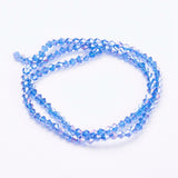 Glass Beads Strands, AB Color Plated, Faceted, Bicone, Mixed Color, 4x4mm, Hole: 1mm, about 82~85pcs/strand, 30.5~31cm, 10Strands/Set