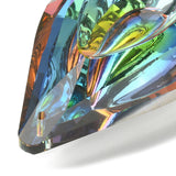 Electroplated K9 Glass Big Pendants, Back Plated, Faceted Teardrop Charms, Colorful, 76x47mm