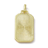 Alloy Enamel Pendants, Rectangle, Tarot Pattern Charm, Golden, Purple, Palm Pattern, 26x14x2mm, Hole: 2x3mm, 5pc/Set