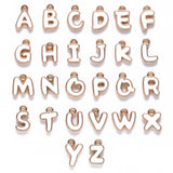 Alloy Enamel Charms, Enamelled Sequins, Cadmium Free & Nickel Free & Lead Free, Light Gold, Alphabet Shape, Letter A~Z, White, 11x6.5x2mm, Hole: 1.5mm, 26pcs/set