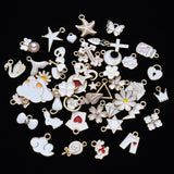 Alloy Enamel Charms, Light Gold, Mixed Shapes, Light Gold, 45pcs/set