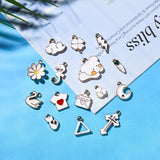 Alloy Enamel Charms, Light Gold, Mixed Shapes, Light Gold, 45pcs/set