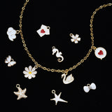 Alloy Enamel Charms, Light Gold, Mixed Shapes, Light Gold, 45pcs/set