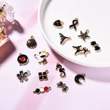 Alloy Enamel Pendants, Light Gold, Mixed Shapes, Light Gold, 50pcs/set