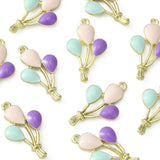 Alloy Pendants, with Enamel, Balloon, Light Gold, Colorful, 22.5x13x3.5mm, Hole: 1.2mm, 10pc/Set