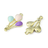 Alloy Pendants, with Enamel, Balloon, Light Gold, Colorful, 22.5x13x3.5mm, Hole: 1.2mm, 10pc/Set