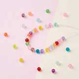 Transparent Frosted Glass Beads, Round, Mixed Color, 4~4.5x4mm, Hole: 1mm, about 100pcs/bag