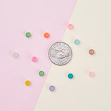 Transparent Frosted Glass Beads, Round, Mixed Color, 4~4.5x4mm, Hole: 1mm, about 100pcs/bag