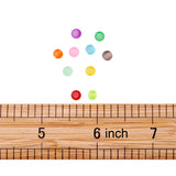 Transparent Frosted Glass Beads, Round, Mixed Color, 4~4.5x4mm, Hole: 1mm, about 100pcs/bag