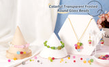 Transparent Frosted Glass Beads, Round, Mixed Color, 4~4.5x4mm, Hole: 1mm, about 100pcs/bag