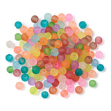 Transparent Frosted Glass Beads, Round, Mixed Color, 4~4.5x4mm, Hole: 1mm, about 100pcs/bag