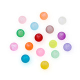 Transparent Frosted Glass Beads, Round, Mixed Color, 4~4.5x4mm, Hole: 1mm, about 100pcs/bag