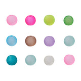 Transparent Frosted Glass Beads, Round, Mixed Color, 4~4.5x4mm, Hole: 1mm, about 100pcs/bag