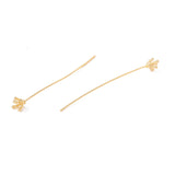 Brass Flower Head Pins, Golden, 49mm, Pin: 21 Gauge(0.7mm), Flower: 6x5mm, 20pc/Set