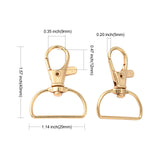 Alloy Swivel Clasps, Purse Making Findings, Light Gold, 4x2.9x0.5cm, Hole: 12x9mm, Inner Diameter: 2.6x0.9cm, 10pc/Set