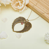 Zine Alloy Big Pendants, Heart Wing, Antique Bronze, 69x65.5x3mm, Hole: 3mm, 10pcs/box