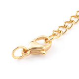 304 Stainless Steel Chain Extender, Chain Tabs with Word K14, and Lobster Claw Clasps, Golden, 64~80mm, 50pc/Set