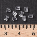 Plastic Ear Nuts, Earring Backs, Clear, 3x3mm, Hole: 0.3mm, about 8000pcs/bag