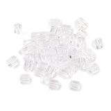 Plastic Ear Nuts, Earring Backs, Clear, 3x3mm, Hole: 0.3mm, about 8000pcs/bag