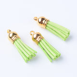Faux Suede Tassel Pendant Decorations, with CCB Plastic Cord Ends, Mixed Color, 35~37x10mm, Hole: 2.5~3mm, 100pc/Set