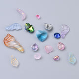 Mixed Style Glass Pendants/Cabochons/Beads, Mixed Shapes, Mixed Color, 6.5~37.5x5~18x3~9mm