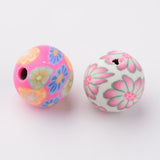 Handmade Polymer Clay Beads, Round, Mixed Color, about 10mm in diameter, hole: 1.6~3mm, 200pc/Set