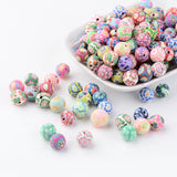 Handmade Polymer Clay Beads, Round, Mixed Color, about 10mm in diameter, hole: 1.6~3mm, 200pc/Set