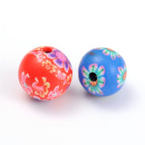 Handmade Polymer Clay Beads, Round, Mixed Color, about 8mm in diameter, hole: 1~3mm, 200pcs/Set