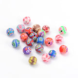 Handmade Polymer Clay Beads, Round, Mixed Color, about 8mm in diameter, hole: 1~3mm, 200pcs/Set