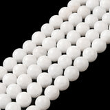 Natural Malaysia Jade Beads Strands, Dyed & Heated, Round, White, 6mm, Hole: 0.8mm, about 64pcs/strand, 15 inch, 5Strand/Set