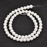 Natural Malaysia Jade Beads Strands, Dyed & Heated, Round, White, 6mm, Hole: 0.8mm, about 64pcs/strand, 15 inch, 5Strand/Set