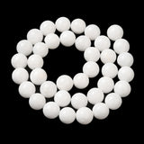 Natural Malaysia Jade Beads Strands, Dyed & Heated, Round, White, 6mm, Hole: 0.8mm, about 64pcs/strand, 15 inch, 5Strand/Set