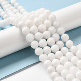 Natural Malaysia Jade Beads Strands, Dyed & Heated, Round, White, 6mm, Hole: 0.8mm, about 64pcs/strand, 15 inch, 5Strand/Set