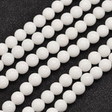 Natural Malaysia Jade Beads Strands, Dyed & Heated, Round, White, 6mm, Hole: 0.8mm, about 64pcs/strand, 15 inch, 5Strand/Set