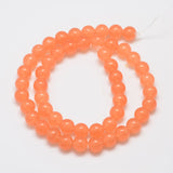 Natural & Dyed Malaysia Jade Bead Strands, Round, Light Salmon, 8mm, Hole: 1.0mm, about 48pcs/strand, 15 inch, 5Strand/Set