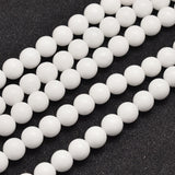 Natural Malaysia Jade Beads Strands, Dyed & Heated, Round, White, 8mm, Hole: 1.0mm, about 48pcs/strand, 15 inch, 5Strand/Set