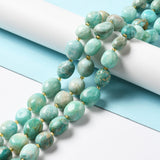 Natural Flower Amazonite Beads Strands, Oval, 9.5~19.5x8~13.5x5.5~13mm, Hole: 0.9~1.2mm, about 24~27pcs/strand, 14.96~15.55''(38~39.5cm)