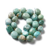 Natural Flower Amazonite Beads Strands, Oval, 9.5~19.5x8~13.5x5.5~13mm, Hole: 0.9~1.2mm, about 24~27pcs/strand, 14.96~15.55''(38~39.5cm)