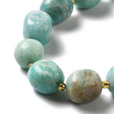 Natural Flower Amazonite Beads Strands, Oval, 9.5~19.5x8~13.5x5.5~13mm, Hole: 0.9~1.2mm, about 24~27pcs/strand, 14.96~15.55''(38~39.5cm)