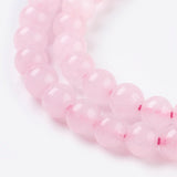 Natural Rose Quartz Beads Strands, Round, 4mm, Hole: 0.8mm, about 42~45pcs/strand, 8 inch, 10Strand/Set