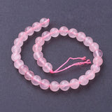 Natural Rose Quartz Beads Strands, Round, 6mm, Hole: 1mm, about 29~32pcs/strand, 8 inch, 10Strand/Set