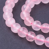 Natural Rose Quartz Beads Strands, Round, 6mm, Hole: 1mm, about 29~32pcs/strand, 8 inch, 10Strand/Set