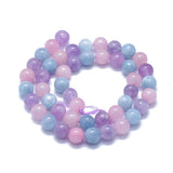 Natural Aquamarine & Rose Quartz & Amethyst Beads Strands, Round, 8mm, Hole: 1mm, about 50pcs/strand, 15.7 inch(40cm), 2Strand/Set