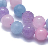 Natural Aquamarine & Rose Quartz & Amethyst Beads Strands, Round, 8mm, Hole: 1mm, about 50pcs/strand, 15.7 inch(40cm), 2Strand/Set