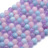 Natural Aquamarine & Rose Quartz & Amethyst Beads Strands, Round, 8mm, Hole: 1mm, about 50pcs/strand, 15.7 inch(40cm), 2Strand/Set