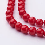 Natural Mashan Jade Round Beads Strands, Dyed, Red, 8mm, Hole: 1mm, about 51pcs/strand, 15.7 inch, 10Strand/Set